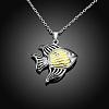 Zinc Alloy Hollow Fish Luminous Noctilucent Necklaces NJEW-BB03239-B-3