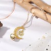 3Pcs 3 Colors Alloy Moon with Star Pendant Decoration HJEW-JM02415-4