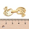 Brass Micro Pave Clear Cubic Zirconia Fold Over Clasps KK-C075-08G-3