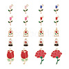 Mega Pet 40Pcs 8 Style Zinc Alloy Enamel Pendants ENAM-MP0001-04-1