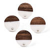 Opaque Resin & Walnut Wood Stud Earring Findings MAK-N032-008A-B06-1