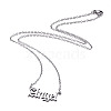 Kissitty 6Pcs 6 Style 304 Stainless Steel Word Pendant Necklace NJEW-KS0001-06P-10