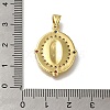 Rack Plating Brass Micro Pave Clear Cubic Zirconia Pendants KK-G500-02B-G-3