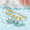 Marine Theme Pendant Alloy Enamel Brooches JEWB-BR00143-01-4