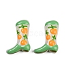 Boot Baking Paint Glass Enamel  Beads LAMP-C020-02H-2