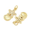 Brass Micro Pave Cubic Zirconia Pendants KK-D005-06C-G-2