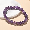 Natural Amethyst Bead Stretch Bracelets BJEW-K212-B-034-2