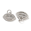 Rack Plating Brass Micro Pave Clear Cubic Zirconia Charms KK-U030-03P-2