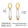 Two Tone 304 Stainless Steel Hoop Dangle Earrings for Women HI0362-1-1