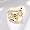 Brass Micro Pave Cubic Zirconia Finger Rings RJEW-C120-30C-G-2