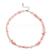 Natural Mixed Gemstone Chips Beaded with Stainless steel Necklace NJEW-JN04422-2