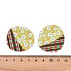 Plaid Theme Printed Acrylic Pendants OACR-T028-05B-3