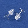 999 Sterling Silver Stud Earrings for Women EJEW-S215-30S-08-3