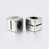 304 Stainless Steel Large Hole Letter European Beads STAS-H428-01AS-I-2