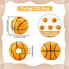 70Pcs Painted Natural Wood European Beads WOOD-SC0002-09-2