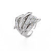 Hug Hand Fingers Cubic Zirconia Cuff Ring RJEW-T016-35P-02-3