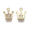 Brass Micro Pave Clear Cubic Zirconia Charms KK-R134-009-NF-2