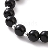 4Pcs 4 Style Natural Eyeless Obsidian & Lava Rock & Synthetic Hematite Beaded Bracelets Set BJEW-JB09085-3