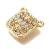 Rectangle Rack Plating Brass Micro Pave Clear Cubic Zirconia Pendants KK-U019-14G-2