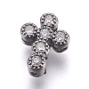 Brass Micro Pave Cubic Zirconia Beads ZIRC-E152-07-RS-2