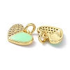 Eco-Friendly Brass Micro Pave Clear Cubic Zirconia Enamel Pendant ZIRC-C021-45G-01-2