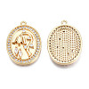 Brass Micro Pave Cubic Zirconia Pendants KK-N216-370-2