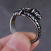 Titanium Steel Word Open Cuff Ring FIND-PW0020-16E-2