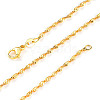 2mm Rack Plating Brass Singapore Chain Necklaces for Women Men MAK-L044-27G-4