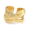 Brass Micro Pave Cubic Zirconia Cuff Rings RJEW-P127-09G-2