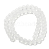 Olycraft 2 Strands Natural Quartz Crystal Frosted Round Beads Strands G-OC0003-96B-4