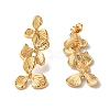 Textured Flower Ion Plating(IP) 304 Stainless Steel Stud Earrings for Women EJEW-L287-011G-2