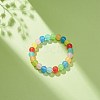 Imitation Jade Acrylic Round Beaded Stretch Bracelet for Kids BJEW-JB08721-02-2