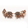 Brass Micro Pave Black Cubic Zirconia Lobster Claw Clasps ZIRC-I052-05-3