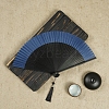 Chinese Style Wood Folding Fan with Tassel PW-WG4D112-07-1