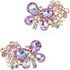 2Pcs Butterfly Alloy Glass Rhinestone Shoe Decoration FIND-AR0005-01A-1