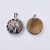 Natural Tiger Eye Pendants G-K234-E04-2