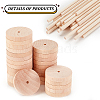 Olycraft 30 Set Chinese Cherry Wood Unfinshed Wheel & Stick DIY-OC0010-68A-4