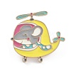 Airplane with Mouse Enamel Pins JEWB-K024-05B-G-1