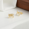 925 Sterling Silver Bowknot Stud Earrings STER-P065-10G-2