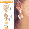 BENECREAT 16Pcs Brass Stud Earrings Findings KK-BC0011-30-2