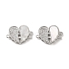 Brass Micro Pave Clear Cubic Zirconia Connector Charms KK-P260-19P-02-1