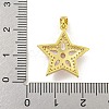 Star Rack Plating Brass Cubic Zirconia Pendants KK-M291-10G-3