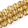 Handmade Foil Glass Beads Strands FOIL-N033-05G-1