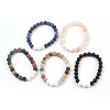 Natural Gemstone and Natural Dyed Lava Rock Stretch Bracelets Sets BJEW-JB03798-1