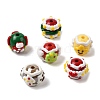 6Pcs 6 Styles Christmas Hand Painted Acrylic with Enamel Beads MACR-FS0002-42-2