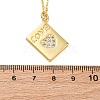 Brass Micro Pave Clear Cubic Zirconia Love Heart Book Pendant Necklaces for Women Men NJEW-S438-04G-5