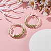 Glass Beads Braided Big Hoop Earrings EJEW-JE04848-03-3