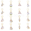 Alloy Enamel Unicorn Theme Pendant Locking Stitch Markers HJEW-SW00041-1