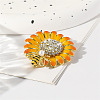 Sunflower & Bee Alloy Enamel Brooches PW-WG45BEB-01-2