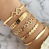 5Pcs 5 Styles Alloy Bangles WG70F83-05-1